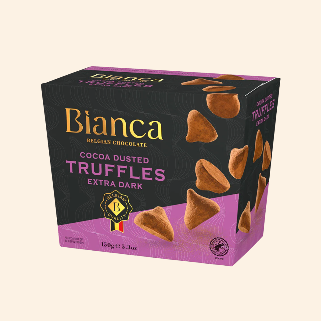 Boîte de truffes belges, chocolat noir, format 150 g