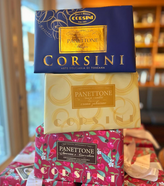 Panettone Morello Cherries and Corsini Chocolate, gift wrapping 1 kg